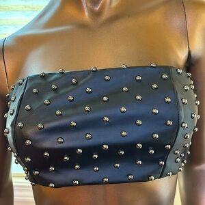Brand New Black Faux Leather Crop Sz. S